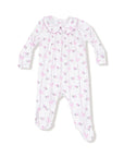 Angel Dear Dainty Buds And Bows Stripe Smocked Peter Pan Snap Footie