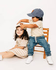 Teddy Bear Patch Baseball hat: Denim / Baby (0-12M)