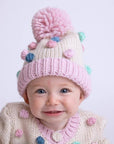 Pastel Popcorn Knitted Beanie Hat