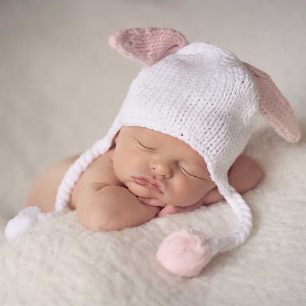 Hugbunny Pink Beanie Hat SALE: S (0-6 Months)