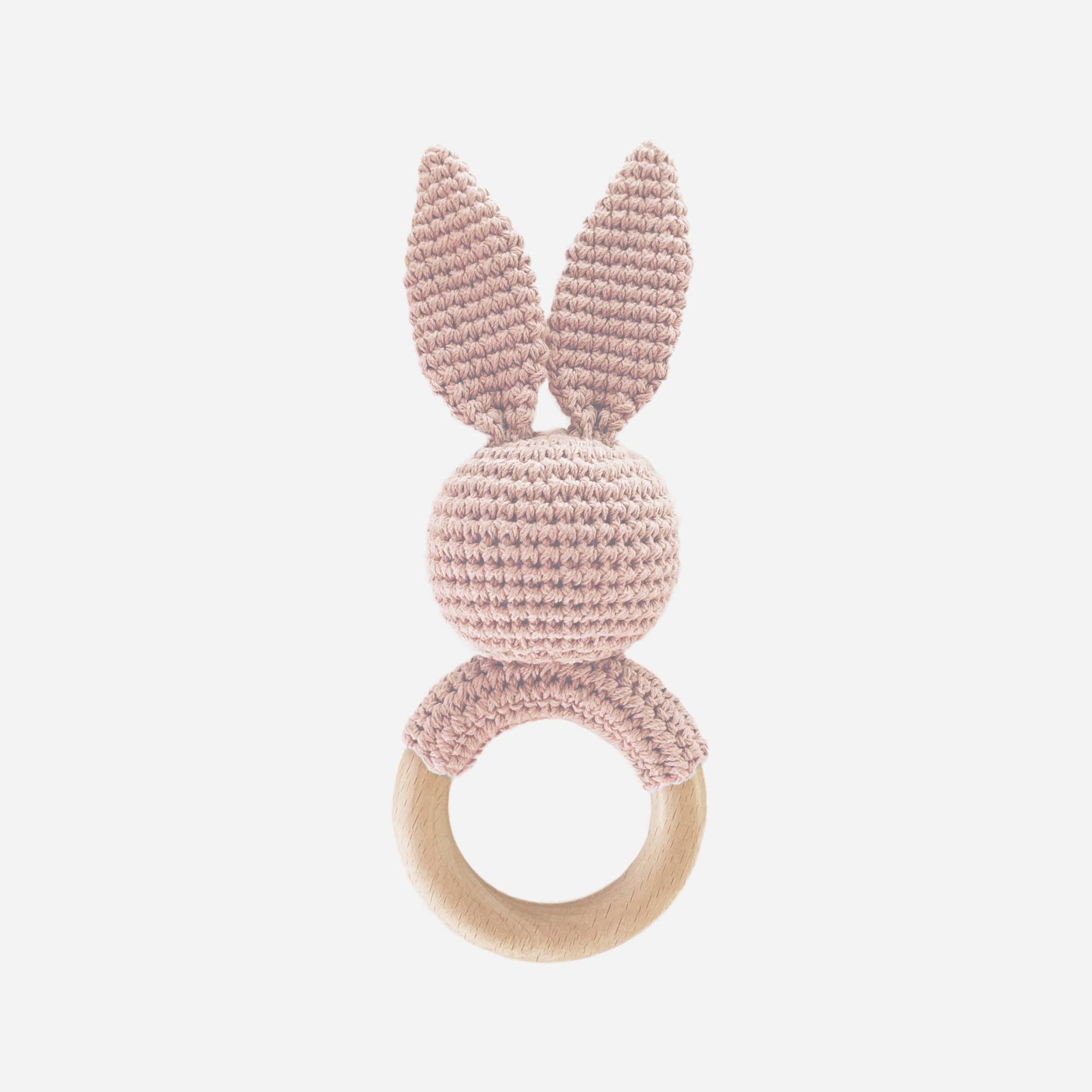 Teether Bunny Pink Rattle Spring Summer Baby Gift: Pink