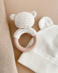 Teether Bear Cotton Rattle Baby Newborn Gift Toy