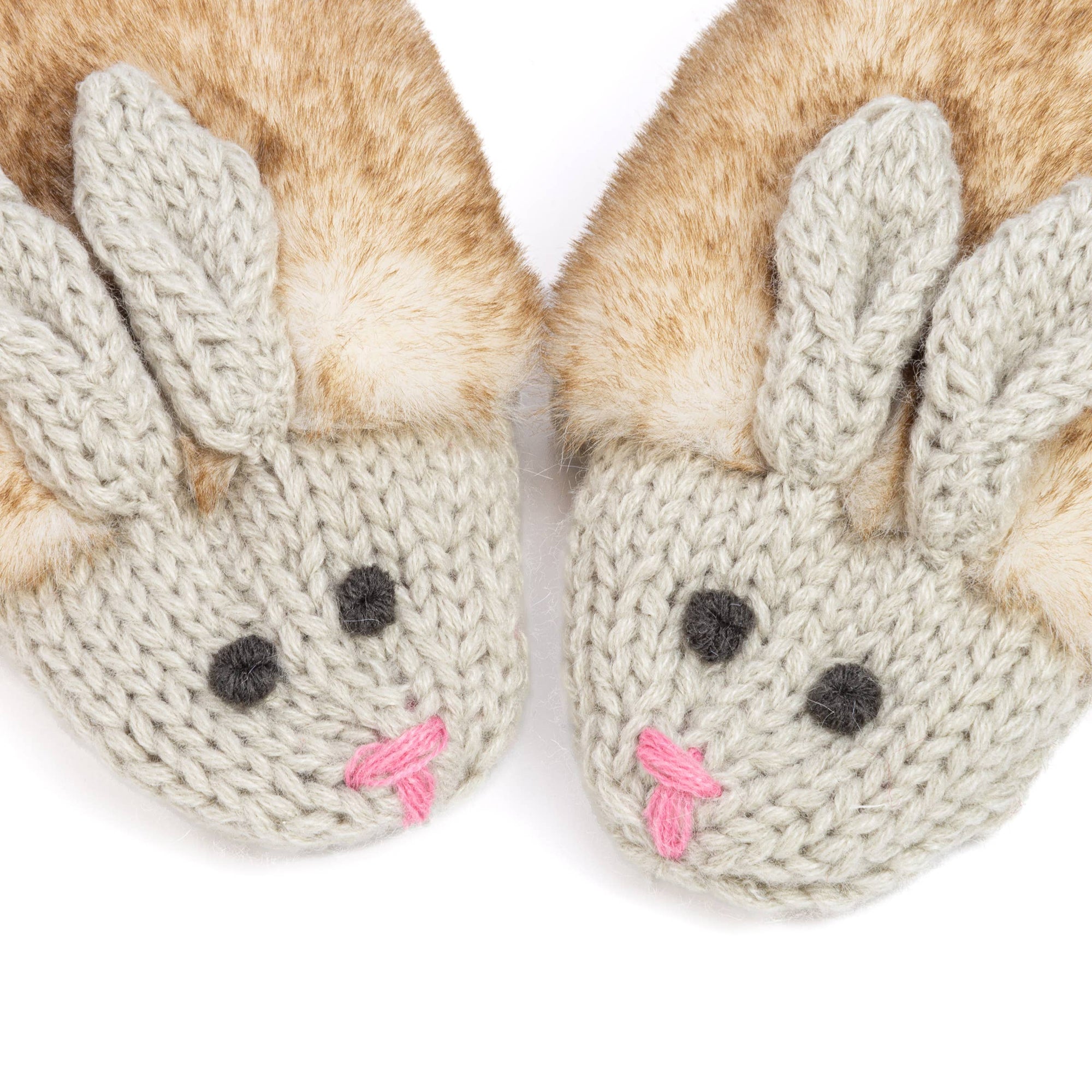 Kids Bunny Rabbit Knit Mittens