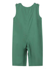 Green Santa Car Christmas Smocked Overalls