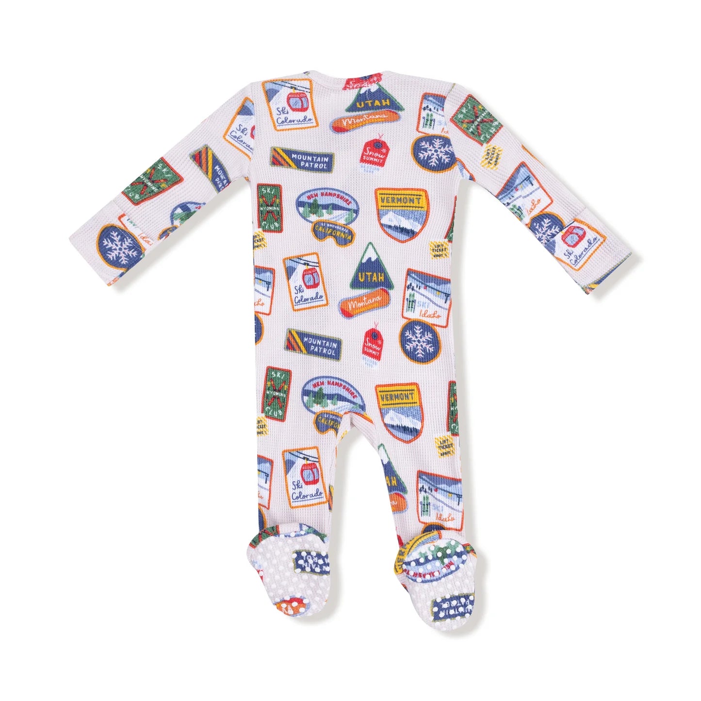 Angel Dear Vintage State Snow Sport Patches 2 Way Zipper Footie