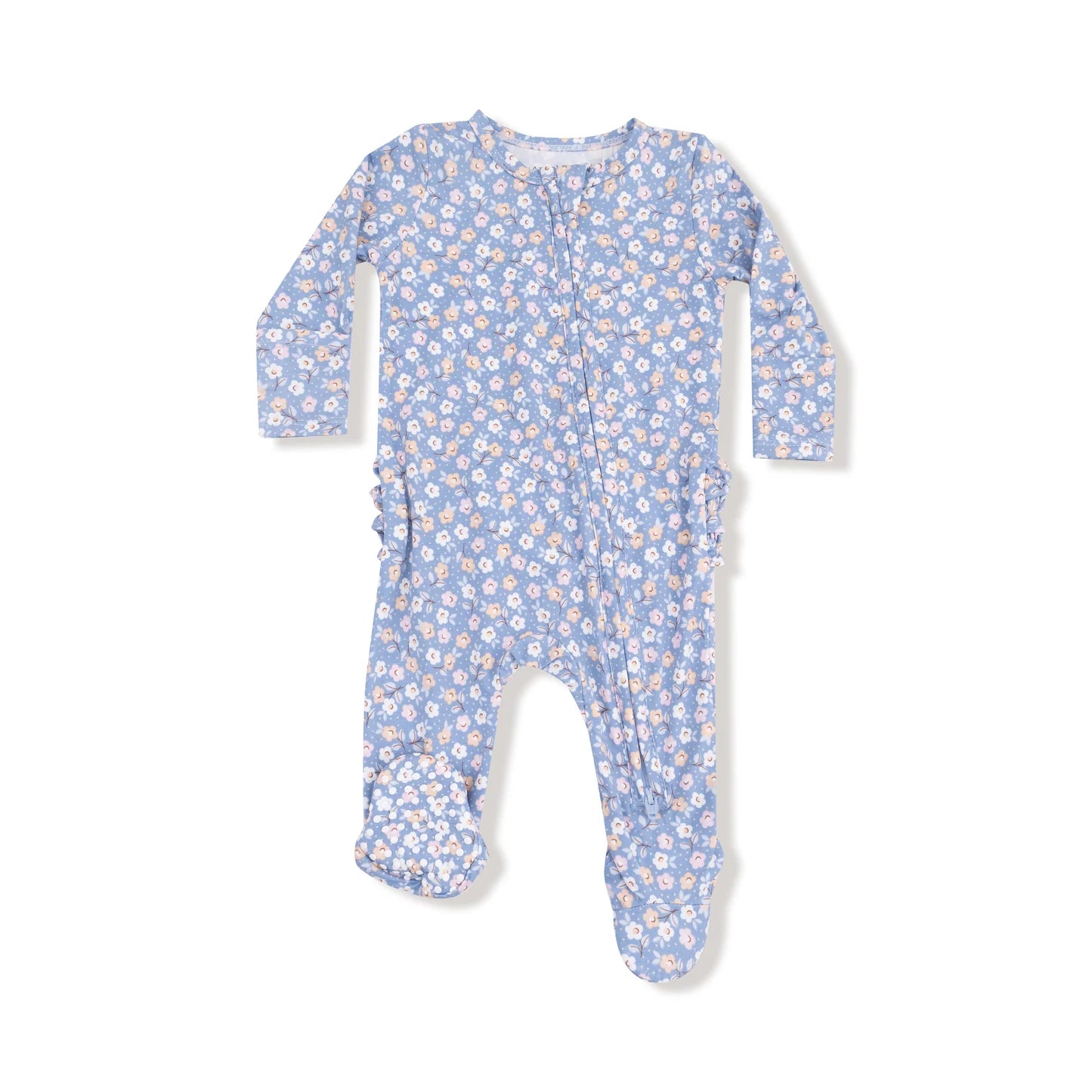 Angel Dear Country Calico 2 Way Zipper Ruffle Back Footie