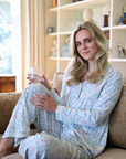 Maine Women's Button Front Long Pajama Set