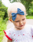 Denim Bow Headband, Baby Girl,Infant Girl Bow Hair Accessory: Butterfly