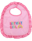 Pink Gingham 'Birthday Girl' Bib