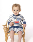 Angel Dear Bubbly Sailboat French Terry - Raglan Sweatshirt