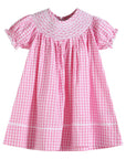 Pink Gingham Classic Smocked Bishop Dress