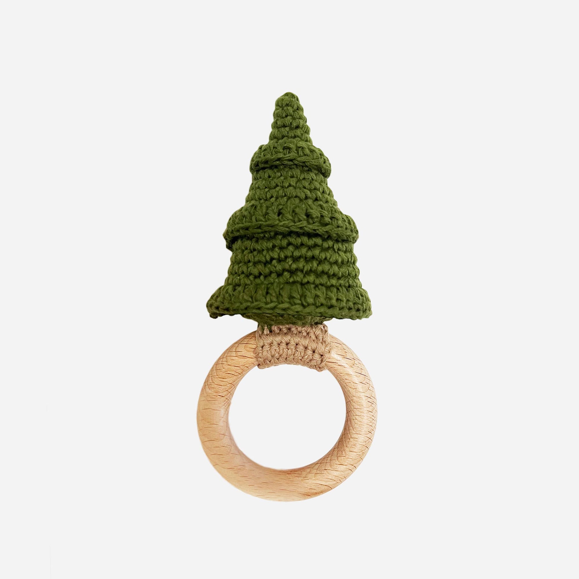 Cotton Crochet Rattle Teether Tree | Fall Christmas Forest
