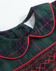 Blue, Green Red Plaid Smocked Collared Dress