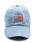 Flag Patch Baseball hat: Denim / Toddler (1Y-4Y)