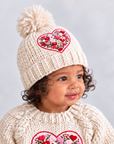 Bright Embroidered Heart Beanie Hat for Baby & Kids