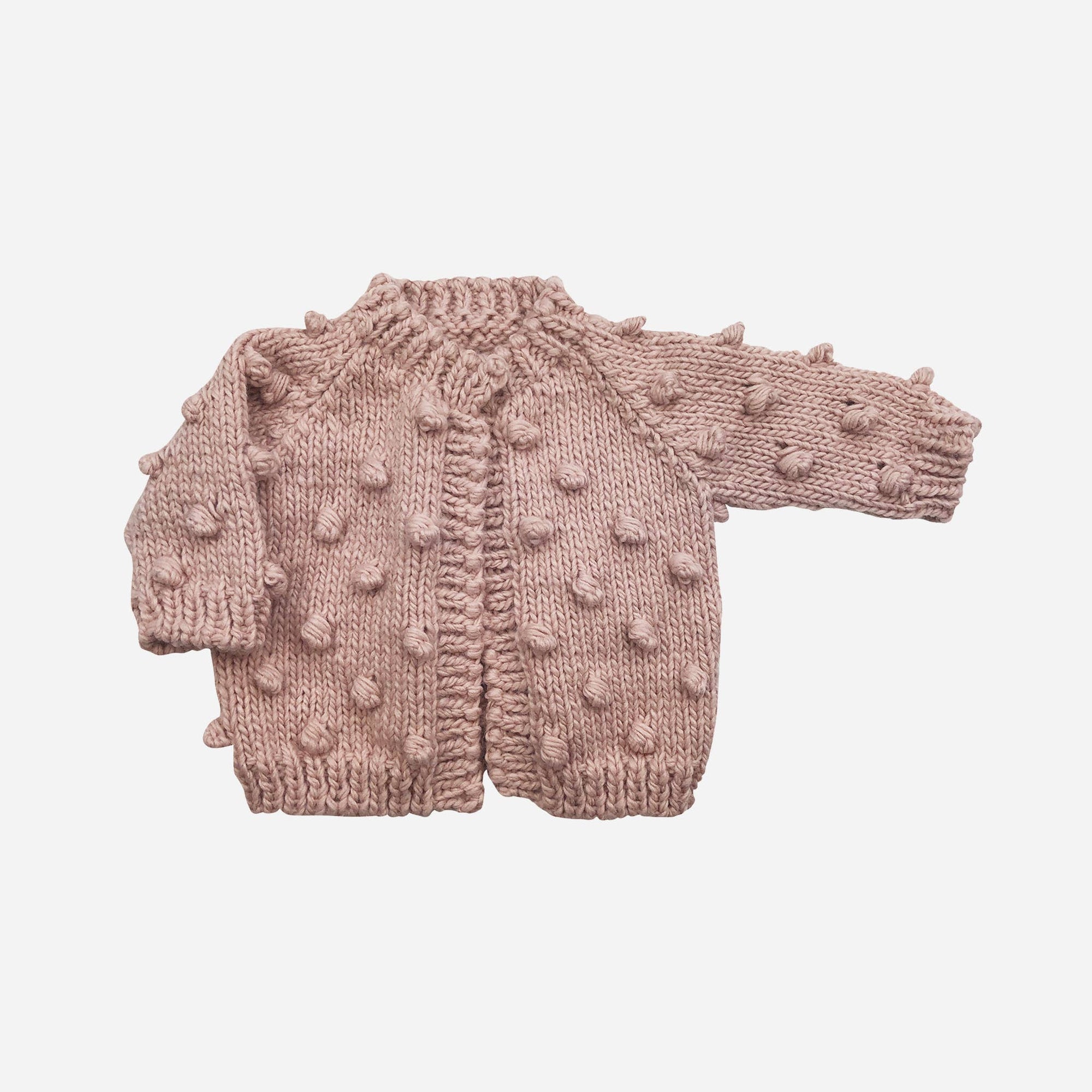 Popcorn Cardigan, Blush | Baby & Kids Valentine's Sweater: 6-12 mths