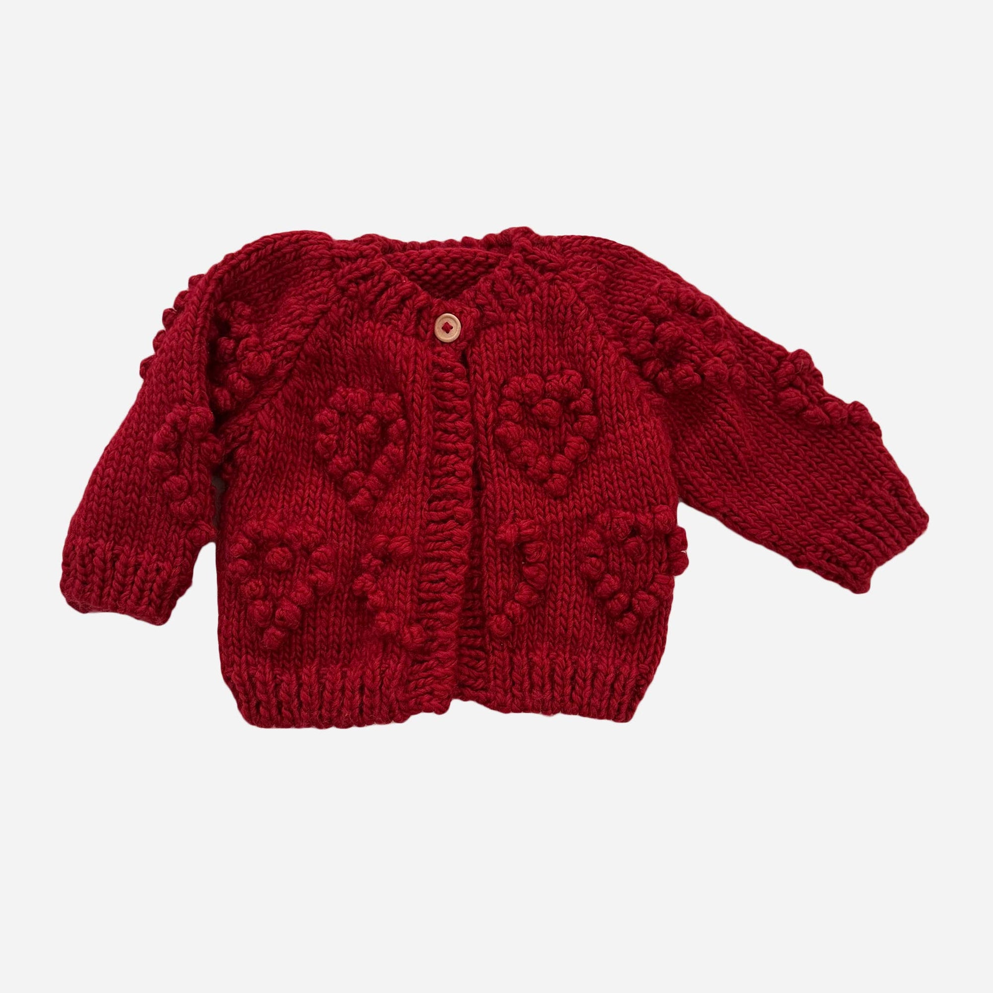 Red Heart Popcorn Cardigan Sweater