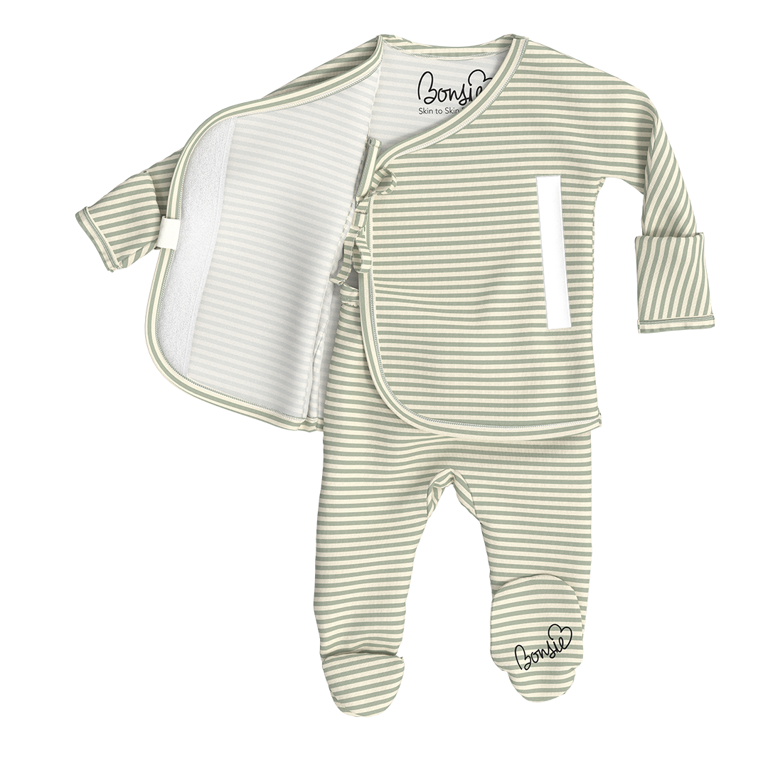 Bonsie Skin to Skin Babywear Footie - Mint Twist