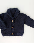 Shawl Collar Indigo Cardigan Sweater for Baby & Toddler