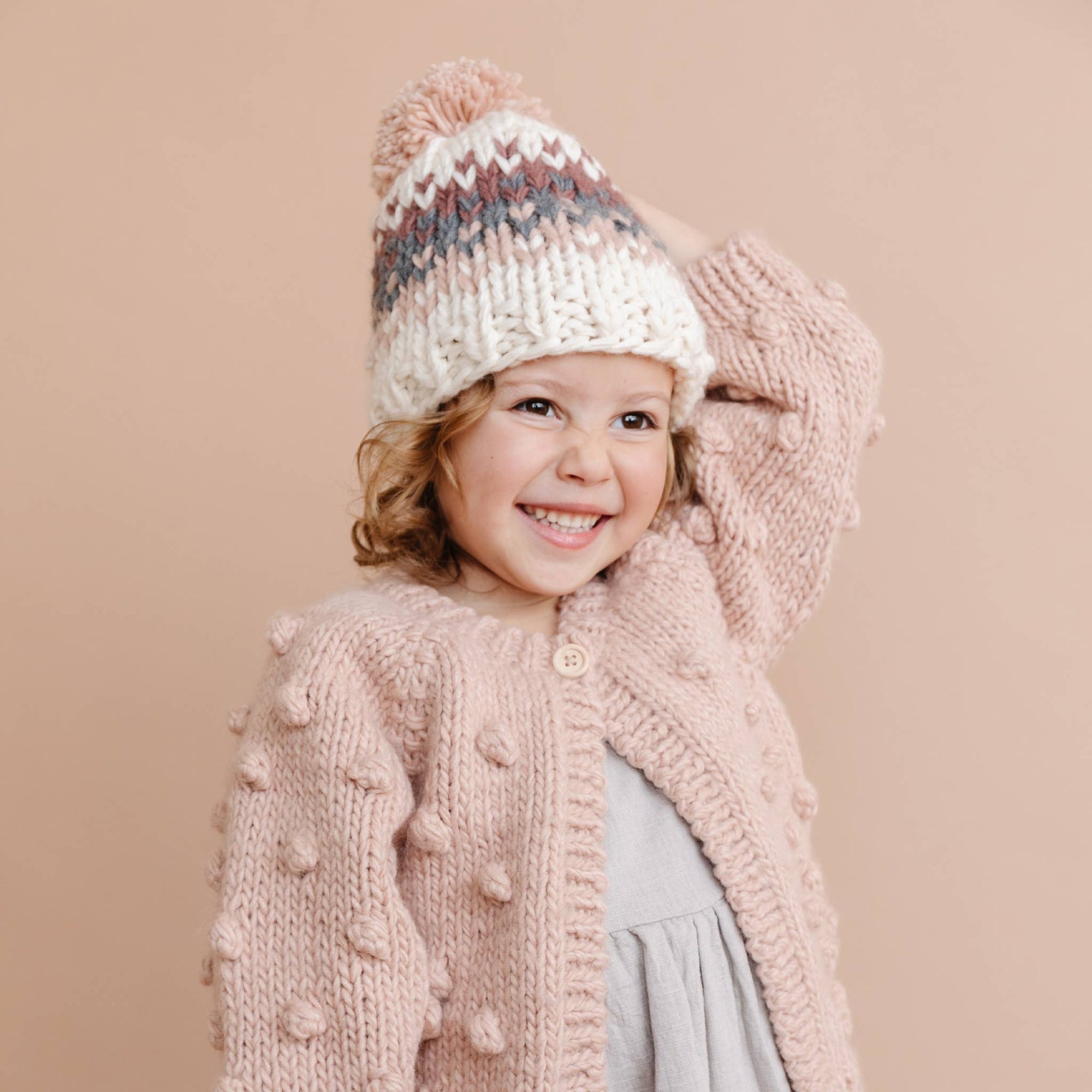 Popcorn Cardigan, Blush | Baby & Kids Valentine's Sweater: 6-12 mths