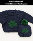 Indigo Shamrock Crew Neck Sweater