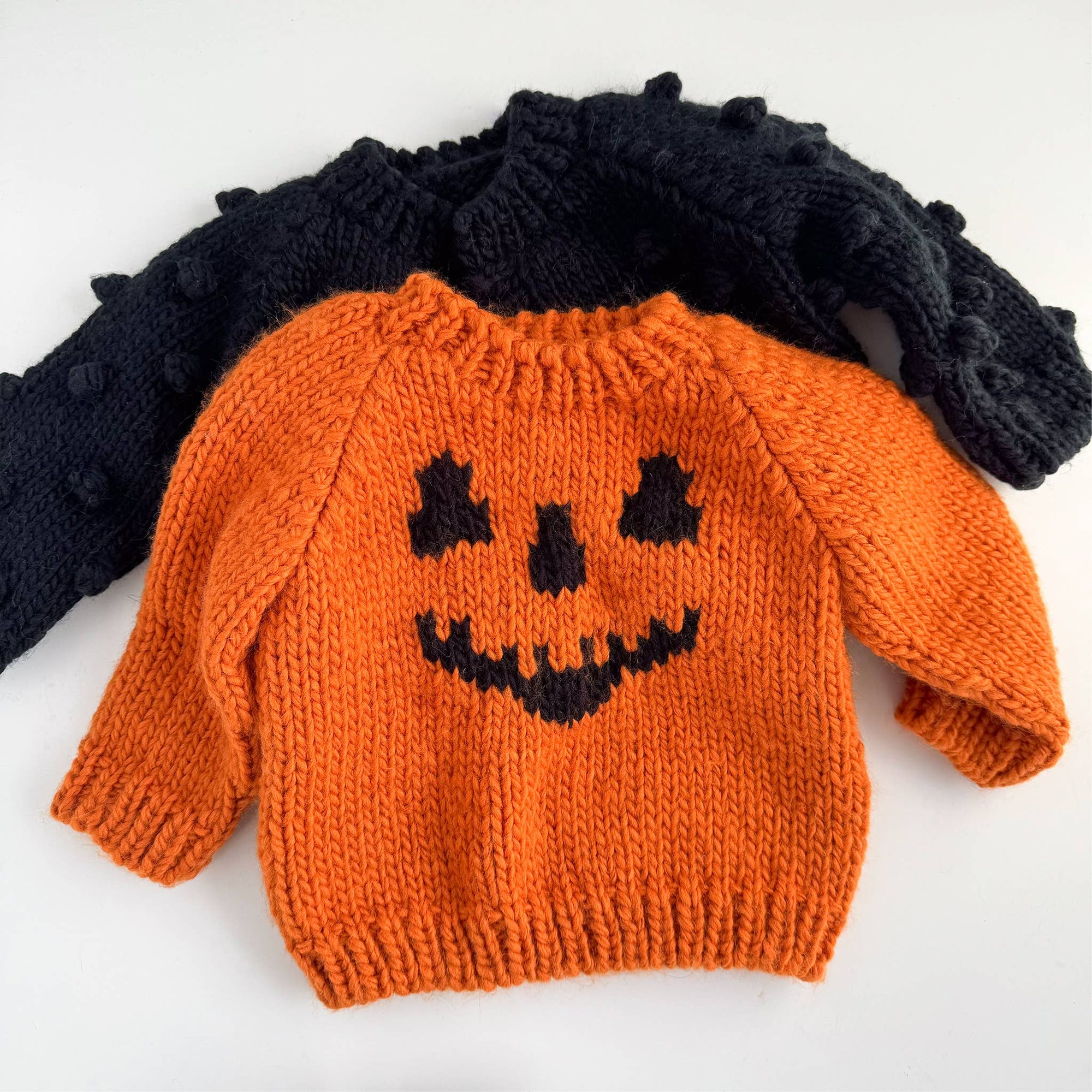 Jack-o-lantern Pumpkin Hand-Knit Sweater