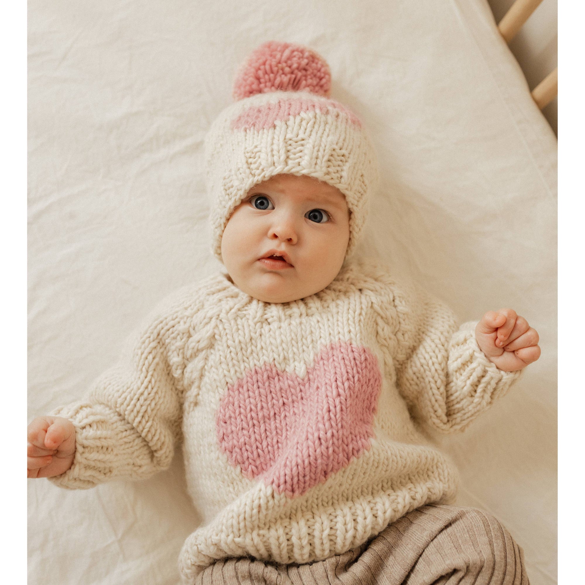 Sweetheart Crew Neck Knit Sweater