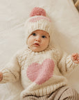 Sweetheart Crew Neck Knit Sweater
