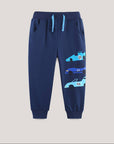 Autumn Kids Long Pants with Car Print - Trendy Sporty Trousers