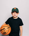 Basketball Patch Baseball Hat: Hunter Green / Toddler (1Y-4Y)