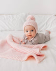 Blush Garter Stitch Knit Blanket Baby
