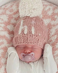 Hi. Rosy Hand Knit Winter Hat