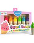 Sweet Scoops: Neon Highlighters - Strawberry Scent (Set of 6)