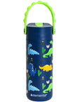 Fidget Handle Kids Stainless Bottle 18oz Dinosaur