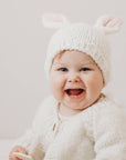 Bunny Ears White Beanie Baby Hat