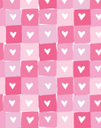 Block Hearts Print, Pink