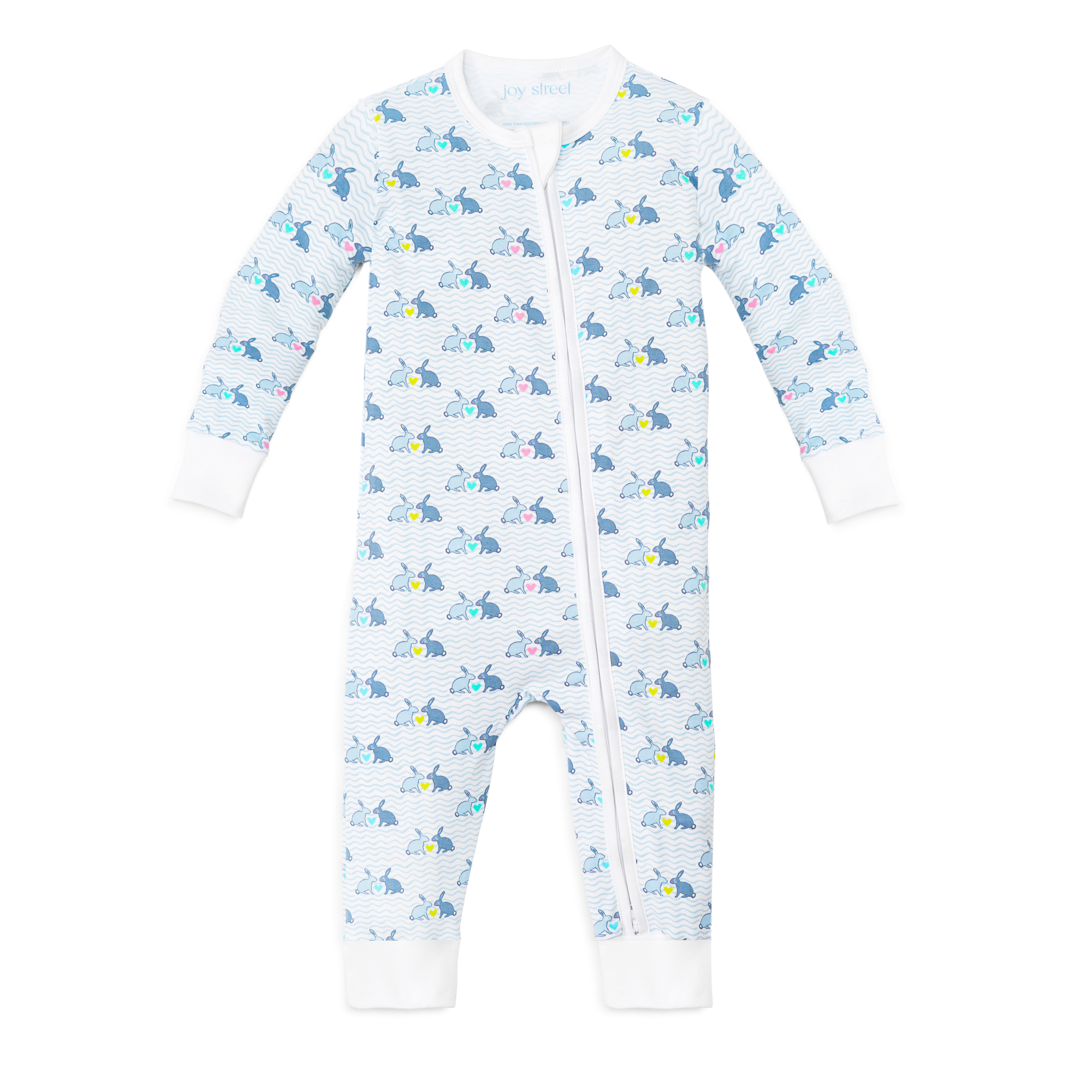 Bunny Love Zip Baby Onesie