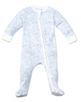 Joy Street Kids Chicago print zip onesie, blue