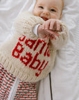 Joy Street Santa Baby Sweater Christmas Tree Stripe Onesie