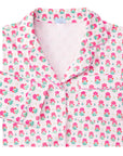Geranium Block Women’s Button Front Long Pajama Set