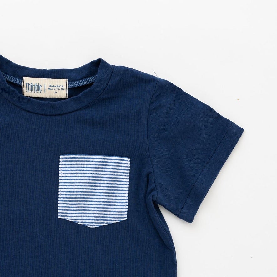 Thimble Classic Pocket Tee in Azure Marine