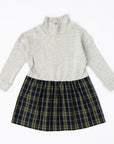 Thimble Collection Funnel Sweatshirt Dress in Shadow Plaid |Mockingbird Baby & Kids