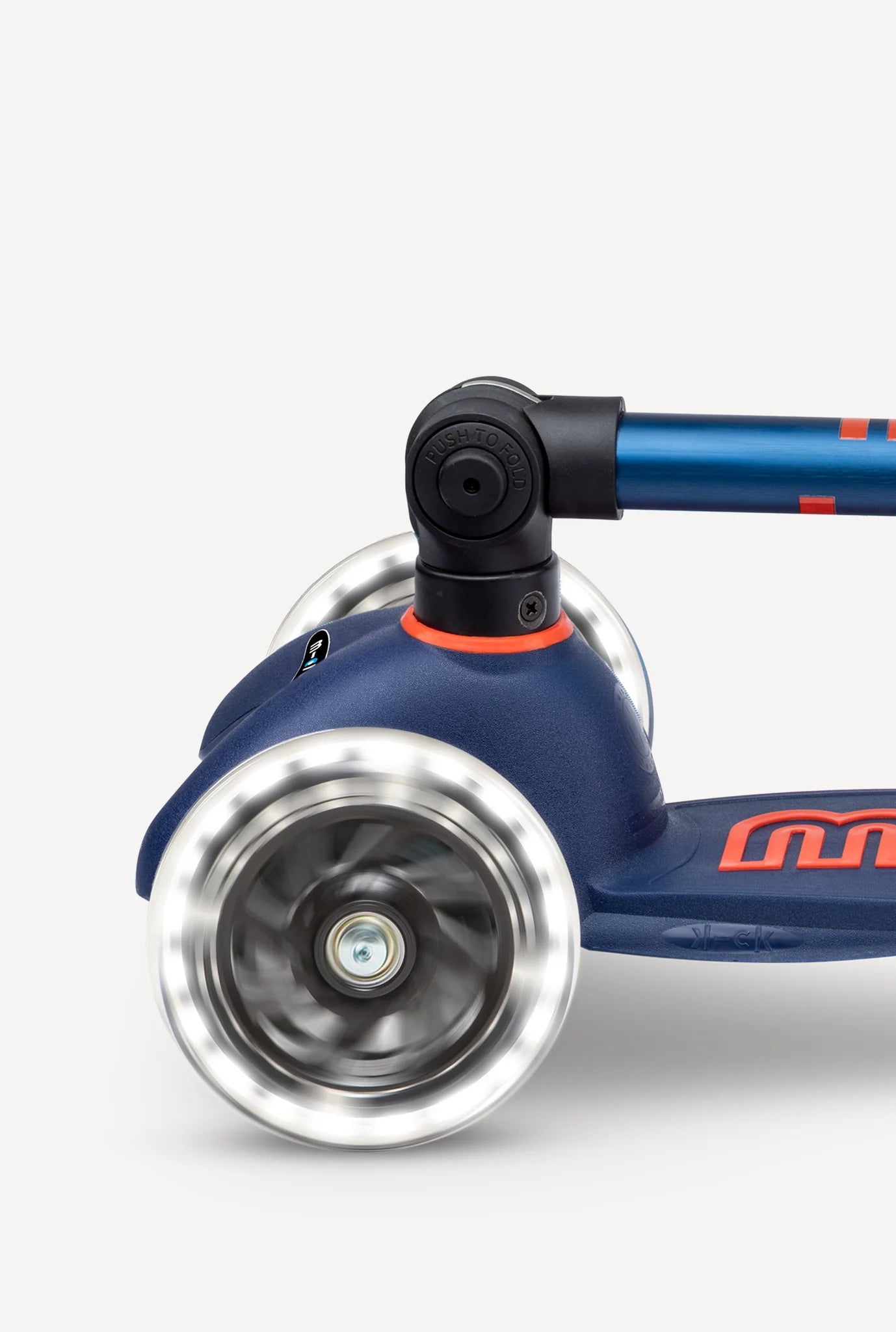 Micro Mini Foldable LED Scooter | Navy Blue/Orange