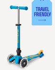 Micro Mini Foldable LED Scooter | Ocean Blue