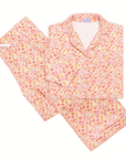 Marigolds Women's Button Front Long Pajama Set