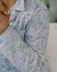 Hamptons Women’s Button Front Long Pajama Set
