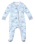 Joy Street Kids Hamptons Zip Baby onesie, blue