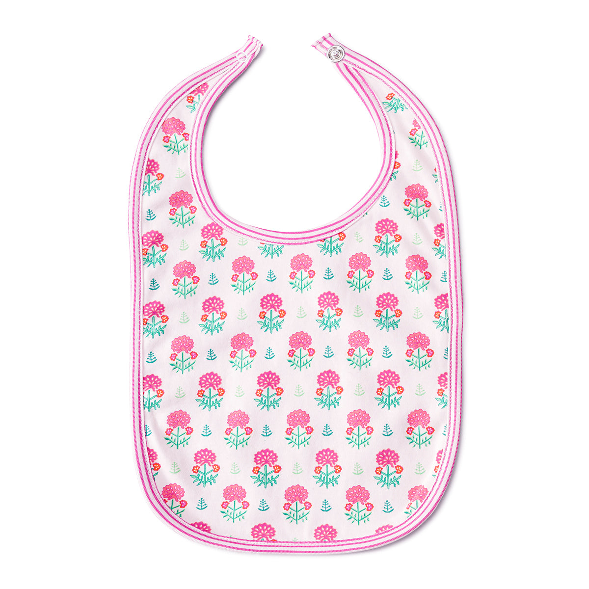 Geranium Block Round Baby Bib