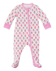 Geranium Block Zip Baby Onesie