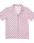 Geranium Block Women’s Button Front Short Pajama Set